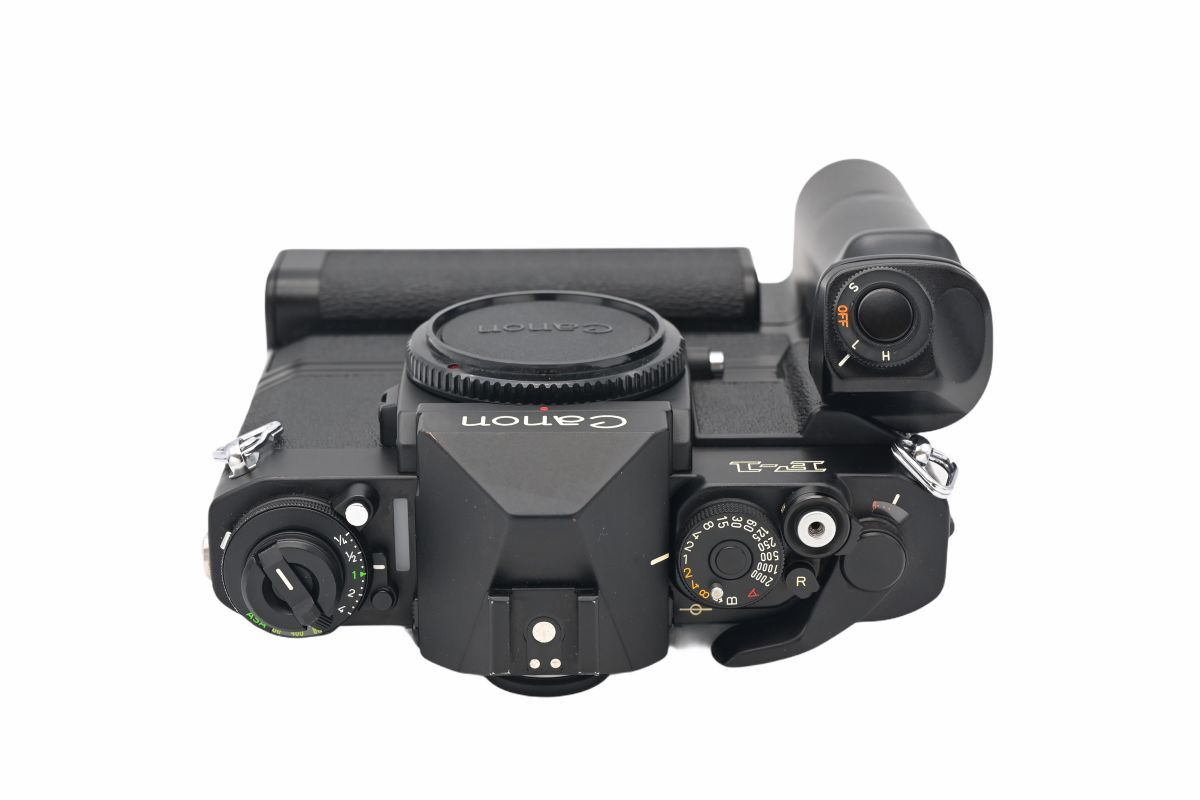 09743cmrk ◆ Canon キヤノン New F-1 + AE MOTOR DRIVE FN MF一眼レフ フイルムカメラ モータードライブ_5