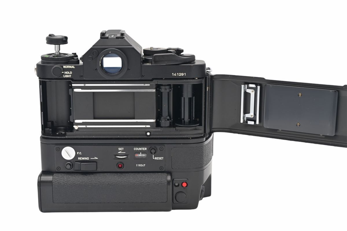 09743cmrk ◆ Canon キヤノン New F-1 + AE MOTOR DRIVE FN MF一眼レフ フイルムカメラ モータードライブ_8