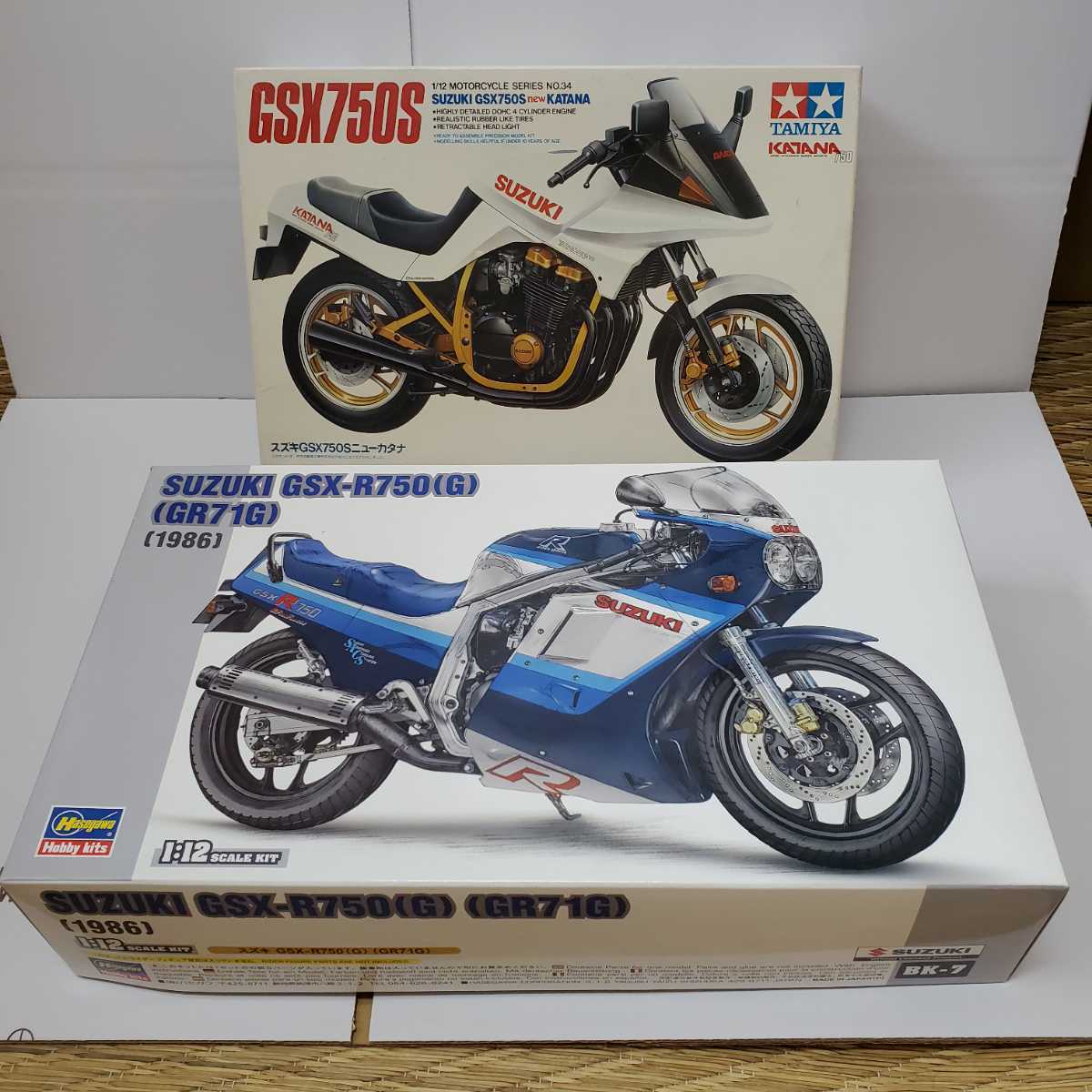タミヤ1/12スズキGSX-750S.ハセガワ1/12スズキGSX-R750.G(スズキ)｜売買