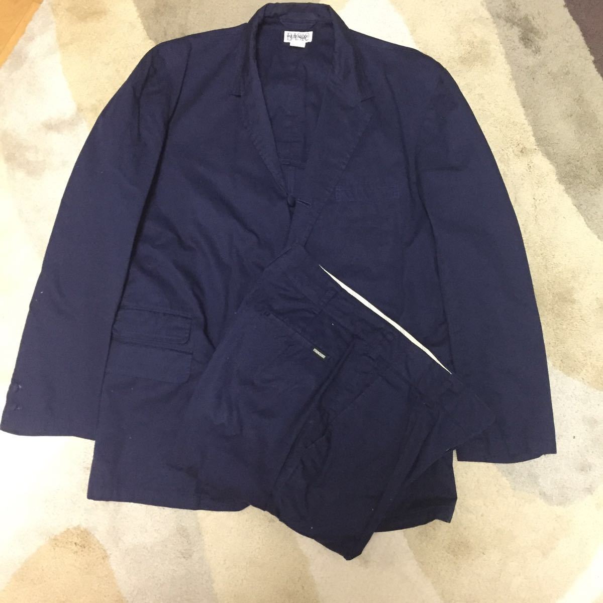 初期 GOODENOUGH BASIC コットンスーツ セットアップ ネイビー L 