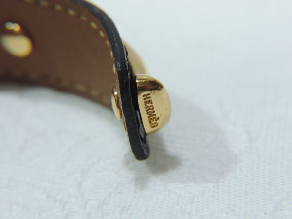 エルメス HERMES アガタ バングル ブレスレット - K10 GP⁄レザー
