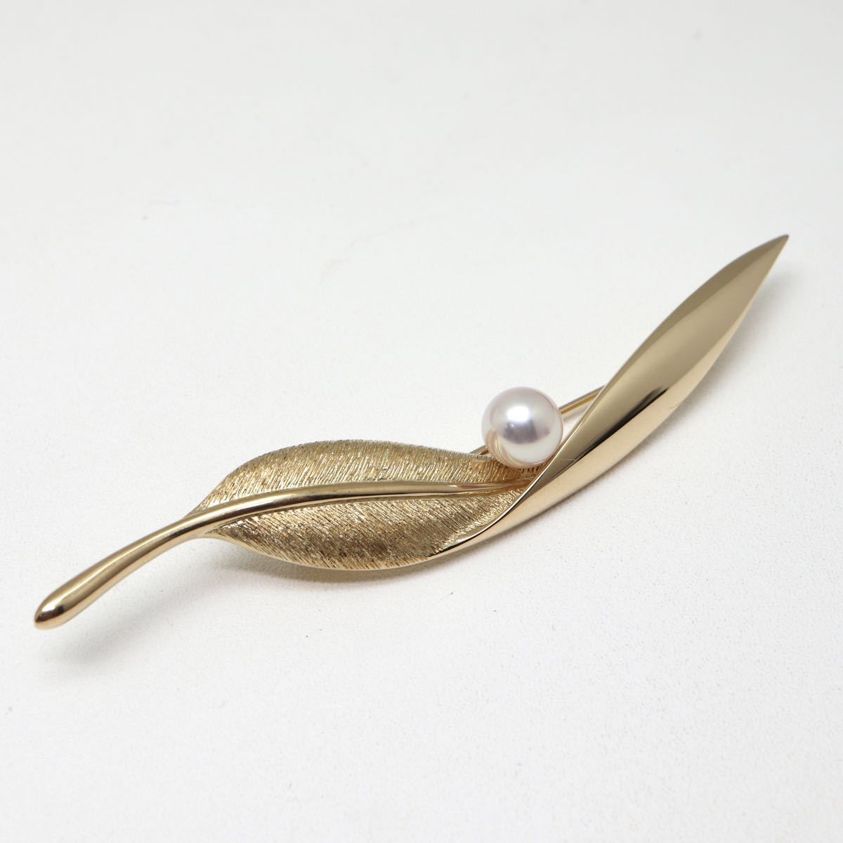 MIKIMOTO(ミキモト)】アコヤ本真珠ブローチ 7.0mm珠 K18 9.6g 【新品 
