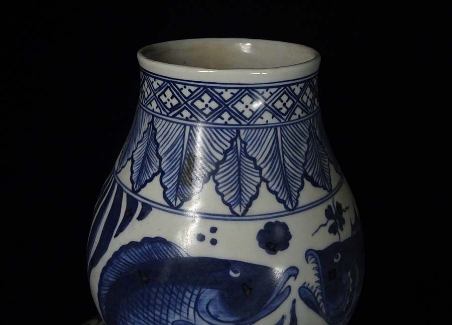 景徳鎮窯 東明時代 中国美術⁄古美術 青花釉里紅瓢箪形大花瓶 H56.4
