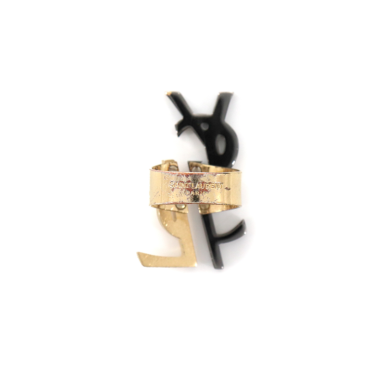 1円□ サンローラン パリ SAINT LAURENT PARIS YSL ロゴ リング 指輪 