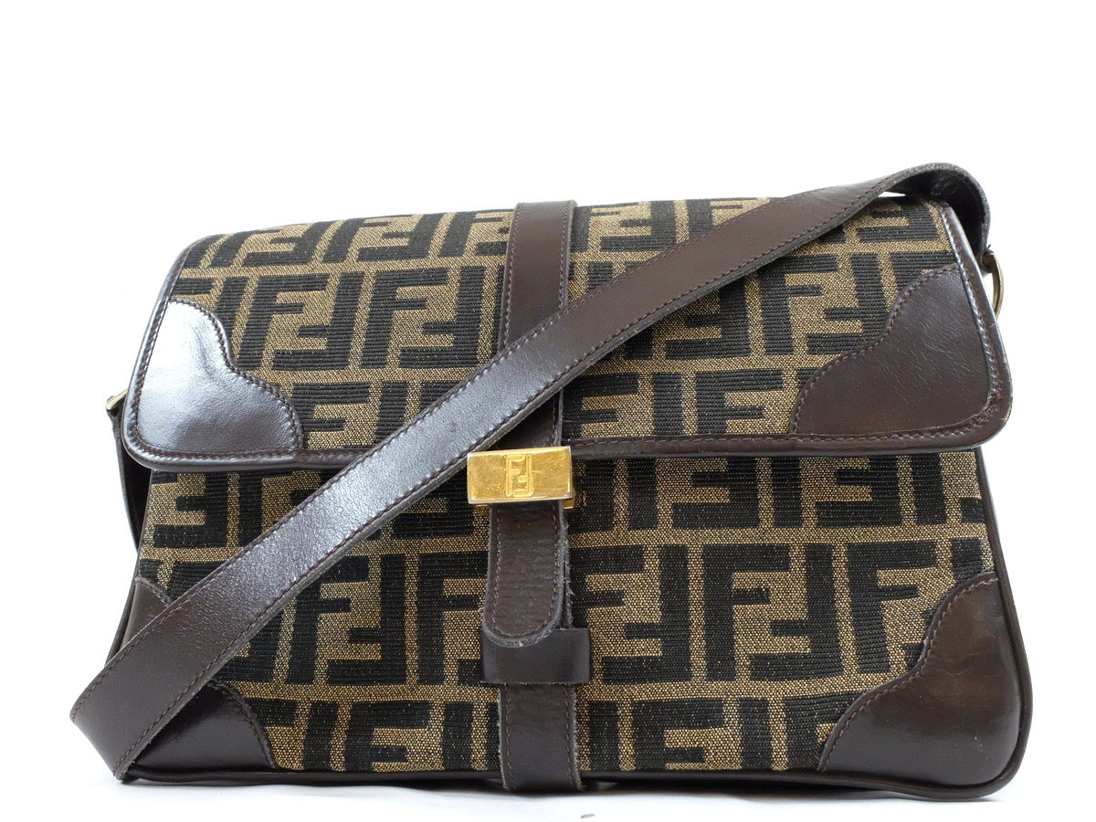 FENDI フェンディ ズッカ ハンドバッグ - 美品 キャンバス トート 
