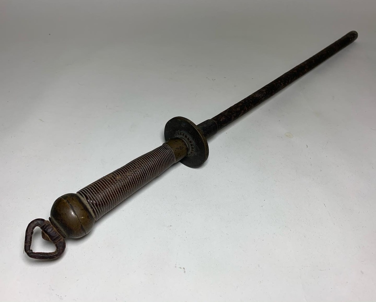 w392] 時代 武具 十手 兜割 鮫皮