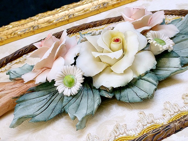 家具、インテリア カポディモンテ イタリア陶花 オブジェ 置物