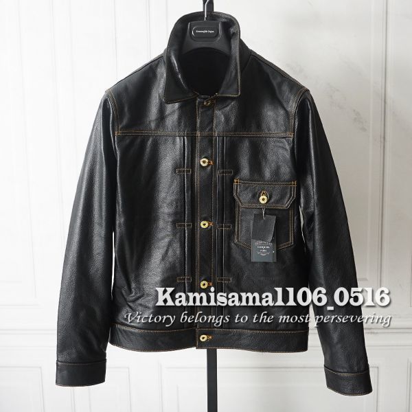 定価18万 フランス GABRIEL 牛革 ブラック 最上級ナッパ革 Gジャン