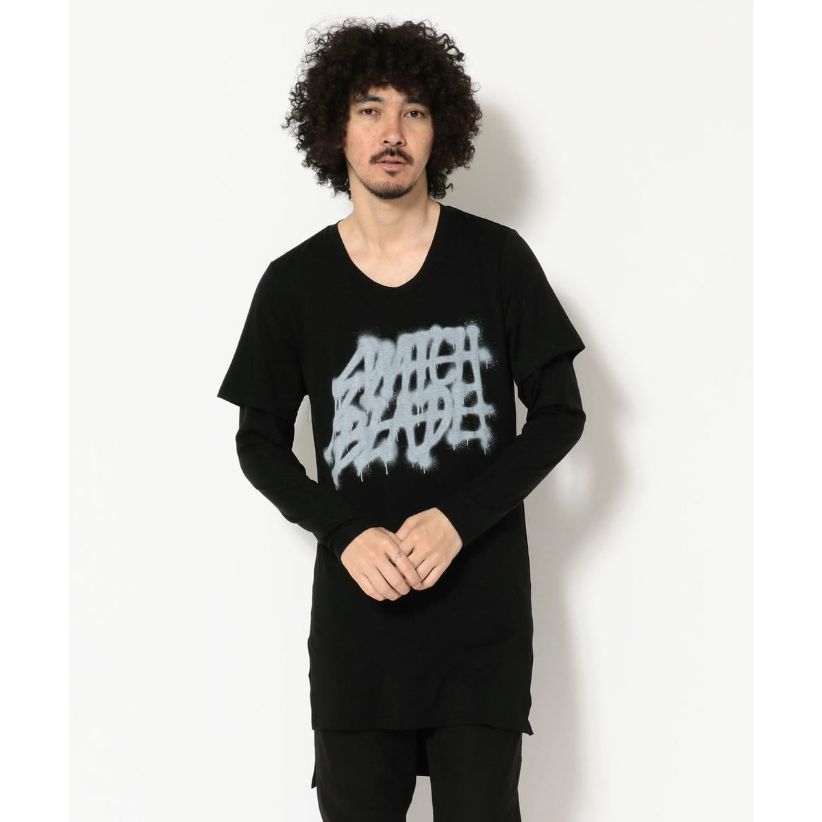HYDE着 SWITCHBLADE SPRAY GRAPHICS L/S TEE VAMPSラルクhyde着GLAY HISASHI着SWITCHBLADE（元Roen・現BLACK HONEY
