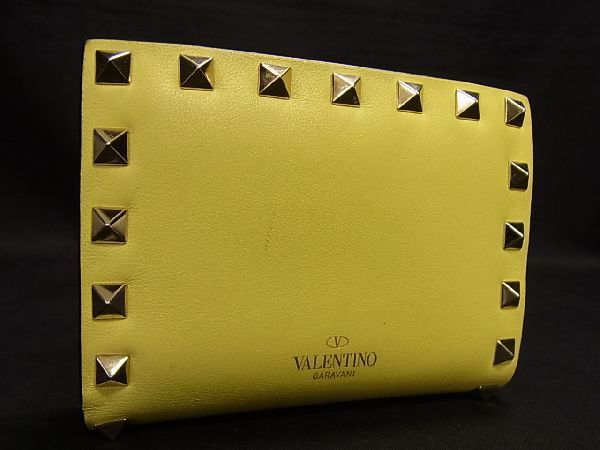 VALENTINO GARAVANI 二つ折り財布 イエロー 1円 VALENTINO GARAVANI ヴァレンティノ・ガラヴァーニ ロゴ レザー