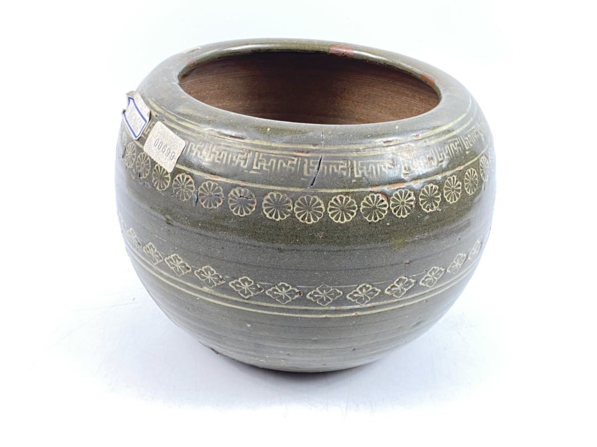 朝】朝鮮青磁 李朝 朝鮮 高麗 古美術 壺 時代品 高さ15.3cm -