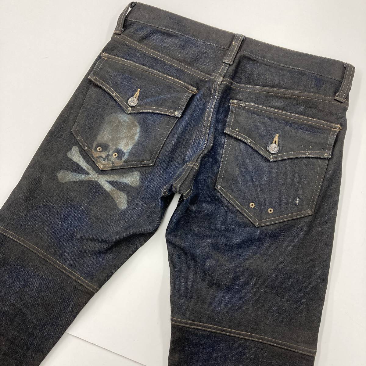Roen コーティング加工 スカル ダメージ加工 デニムパンツ W30 メンズ 