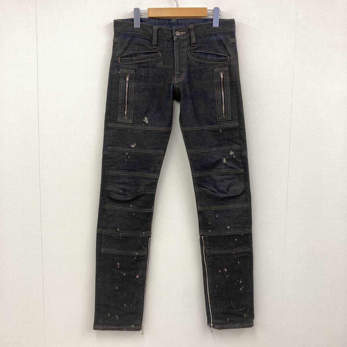 Roen コーティング加工 スカル ダメージ加工 デニムパンツ W30 メンズ 