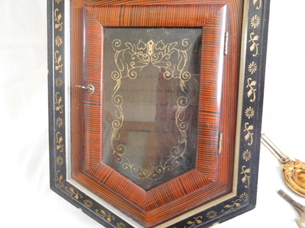 大正 昭和レトロアンティーク/名古屋商事時計 桔梗印 木製柱時計 八角時計 ボンボン時計 ゼンマイ式振り子時計 林市兵衛/現状渡し_4