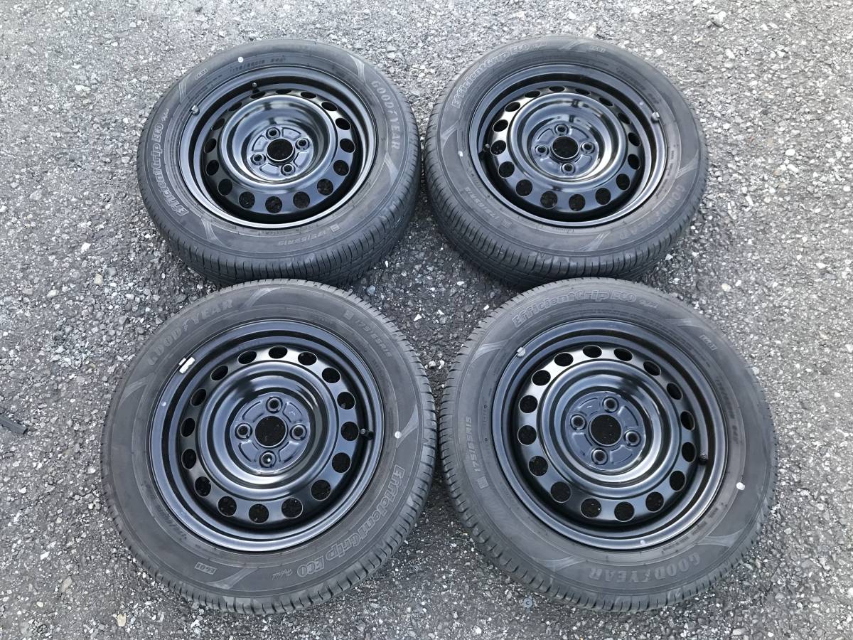 トヨタ純正 15インチスチールホイール 5J 4穴 PCD100mm ＆ GOODYEAR