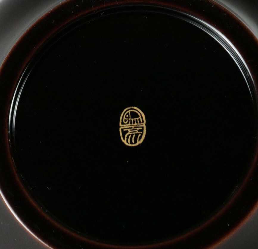 5客 平安象彦 木製漆器 瓢型膳 朱地梅蒔絵 A04344 天然