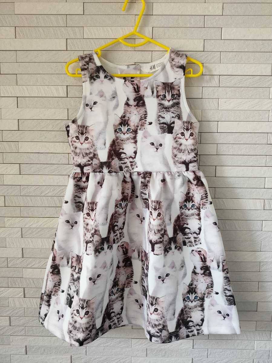 H M キッズ 猫プリント ノースリーブ ストレッチ ワンピース 白 1 女の子用 売買されたオークション情報 Yahooの商品情報をアーカイブ公開 オークファン Aucfan Com