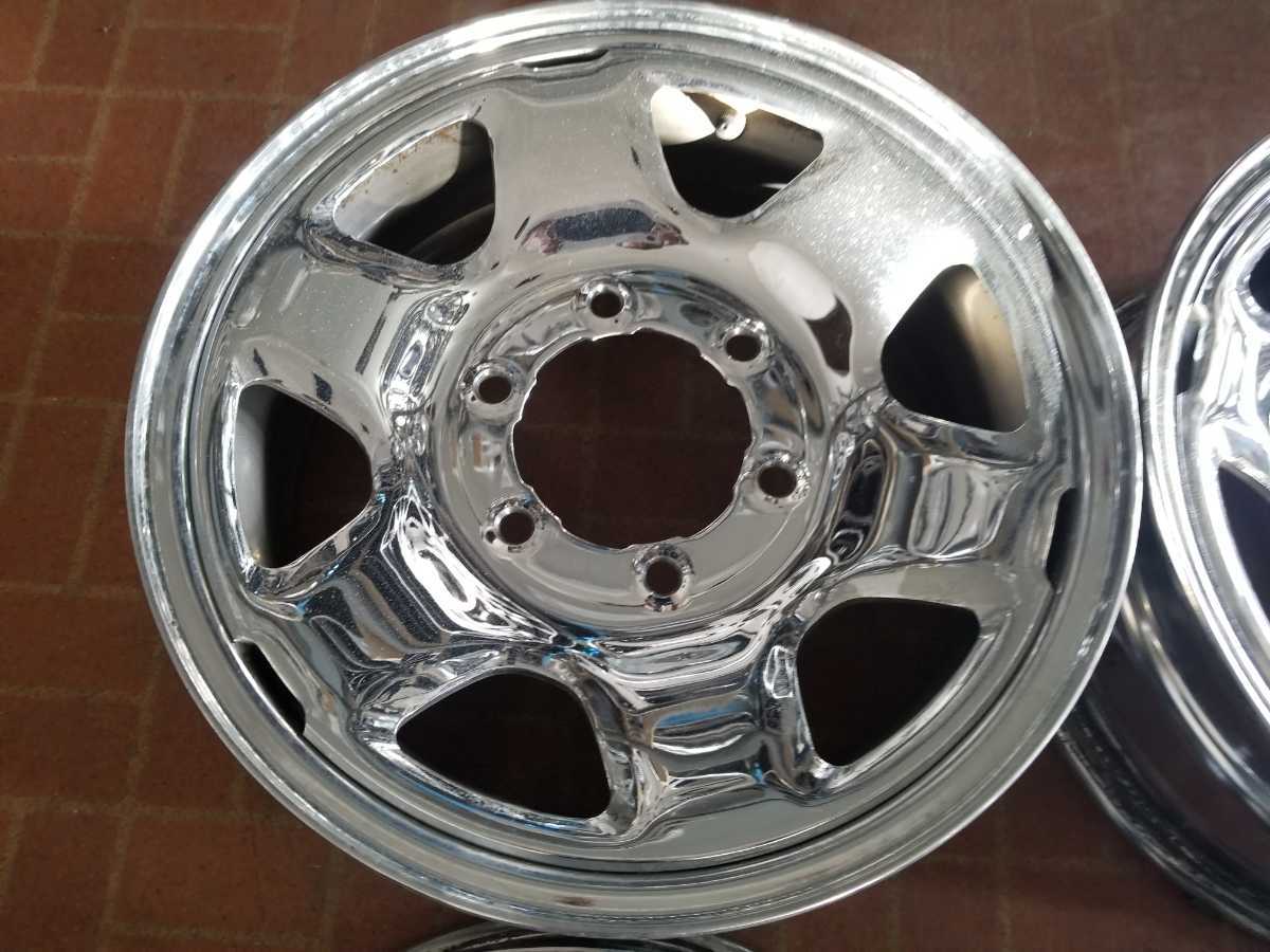 メッキ スチールホイール 15インチ　6J　オフセット不明　6H-139.7　中古　