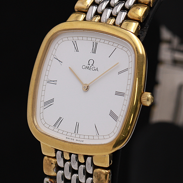 OMEGA オメガ スクエア QZ GP×SS 1円◇稼働◇正規品オメガQZ