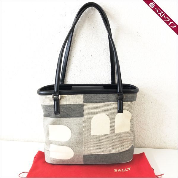 バリー トートバッグ BALLY キャンバス Bロゴ ハンドバッグ レザー 