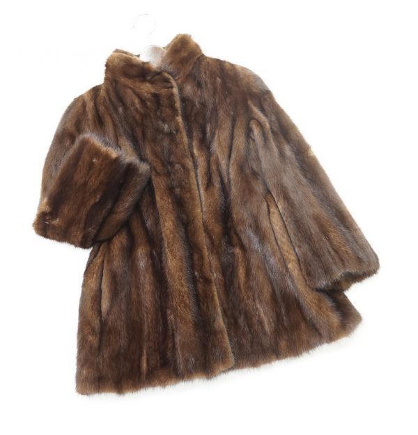 GH3677#【最高級毛皮】カナダマジェスティックミンク*デミバフミンク/MINK*本毛皮/リアルファー*ファーコート*ハーフコート*ブラウン