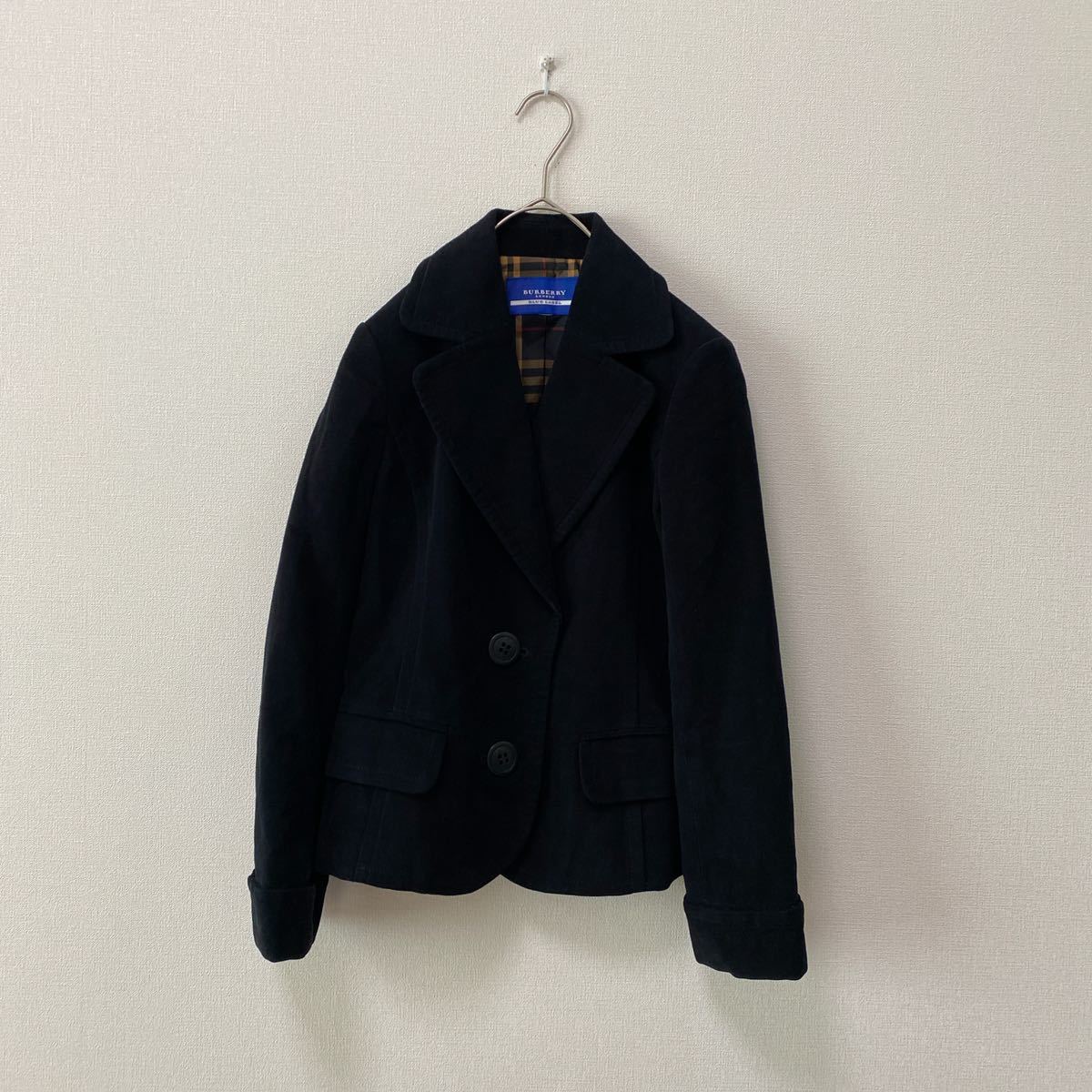 Burberry バーバリー ブルーレーベル テーラードJK ノバチェック 黒 