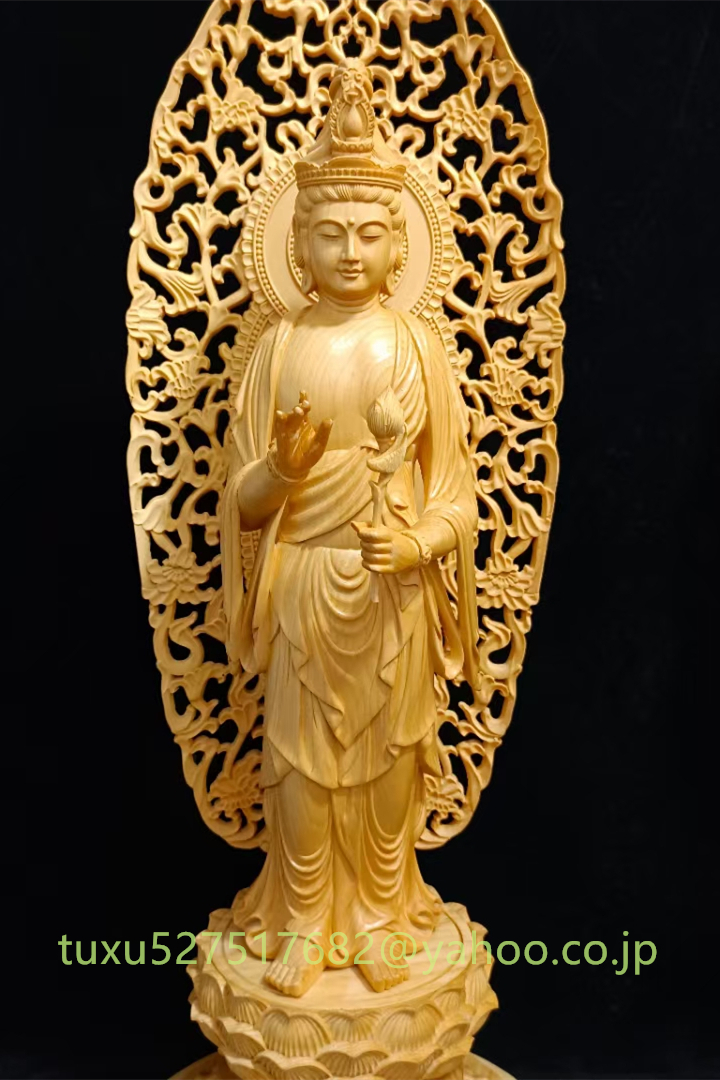 仏教工芸品 総柘植材 一刀彫 精密彫刻 極上品 木彫仏教 仏師で仕上げ