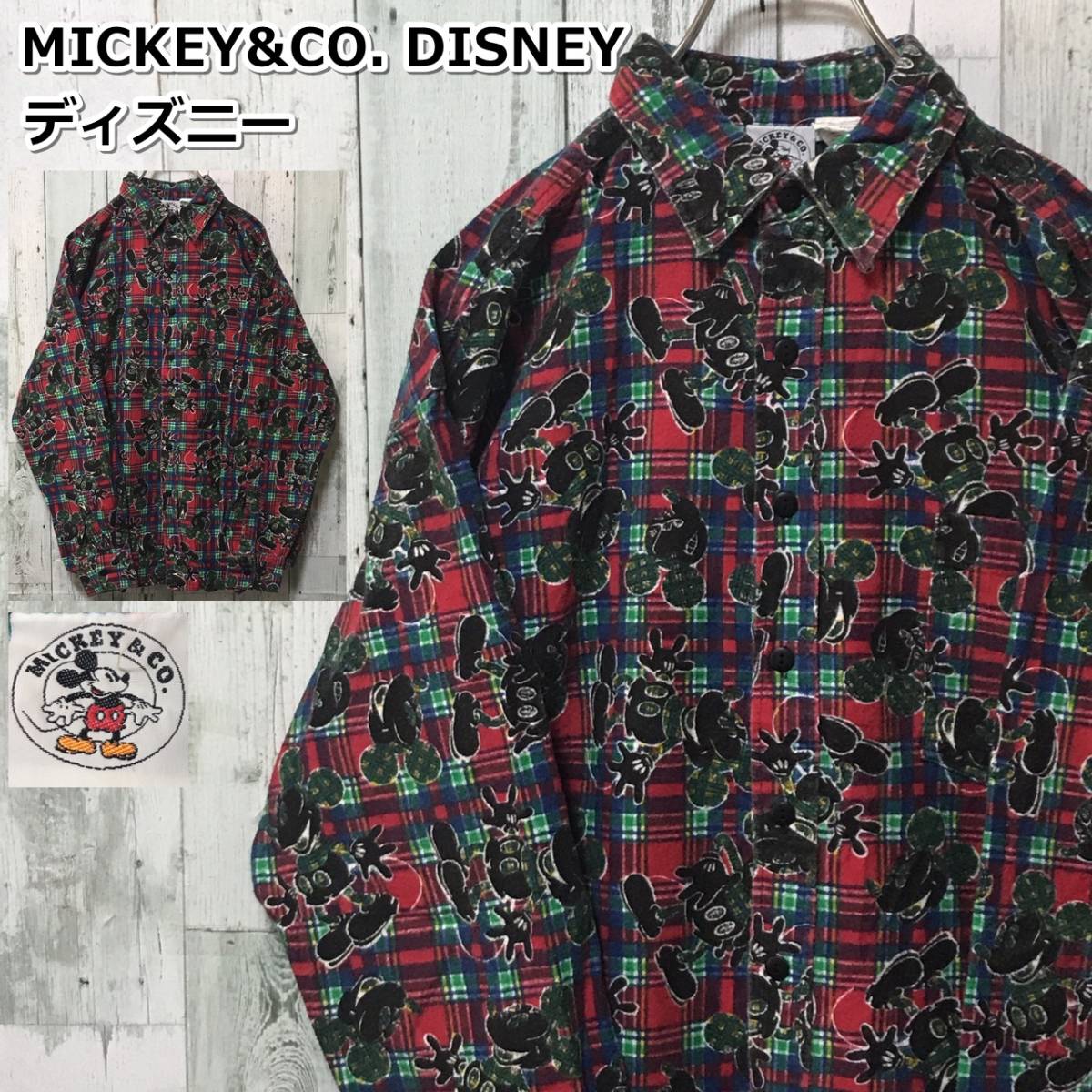 激レア】Disney ディズニー ミッキーマウス キャラクター総柄 長袖 