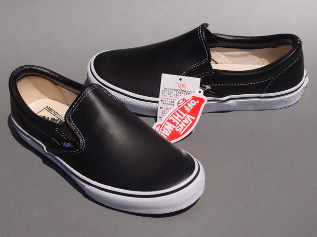 新品！ VANS スリッポン 黒 レザー 26cm 　V98L+　SLIP ON DX LEA