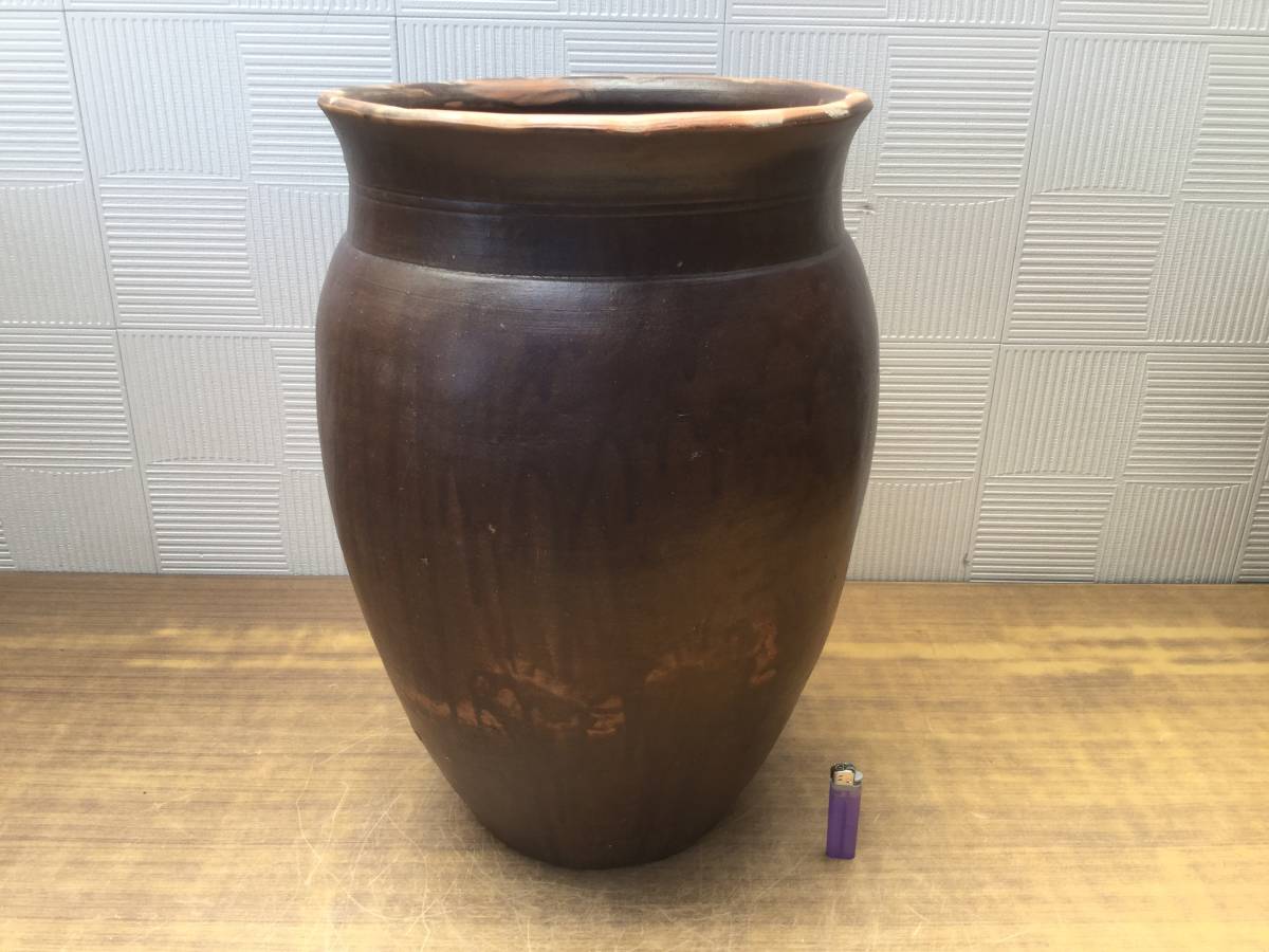 金魚鉢 メダカ鉢 睡蓮鉢 壺 甕 水甕 水鉢 古い唐津焼 唐津焼 水瓶 送料 