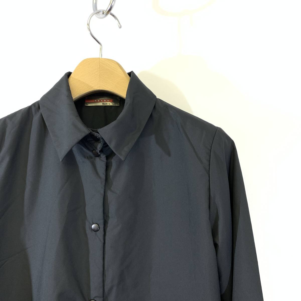美品】PRADA プラダ スポーツ スナップボタン 中綿 ナイロン シャツ 