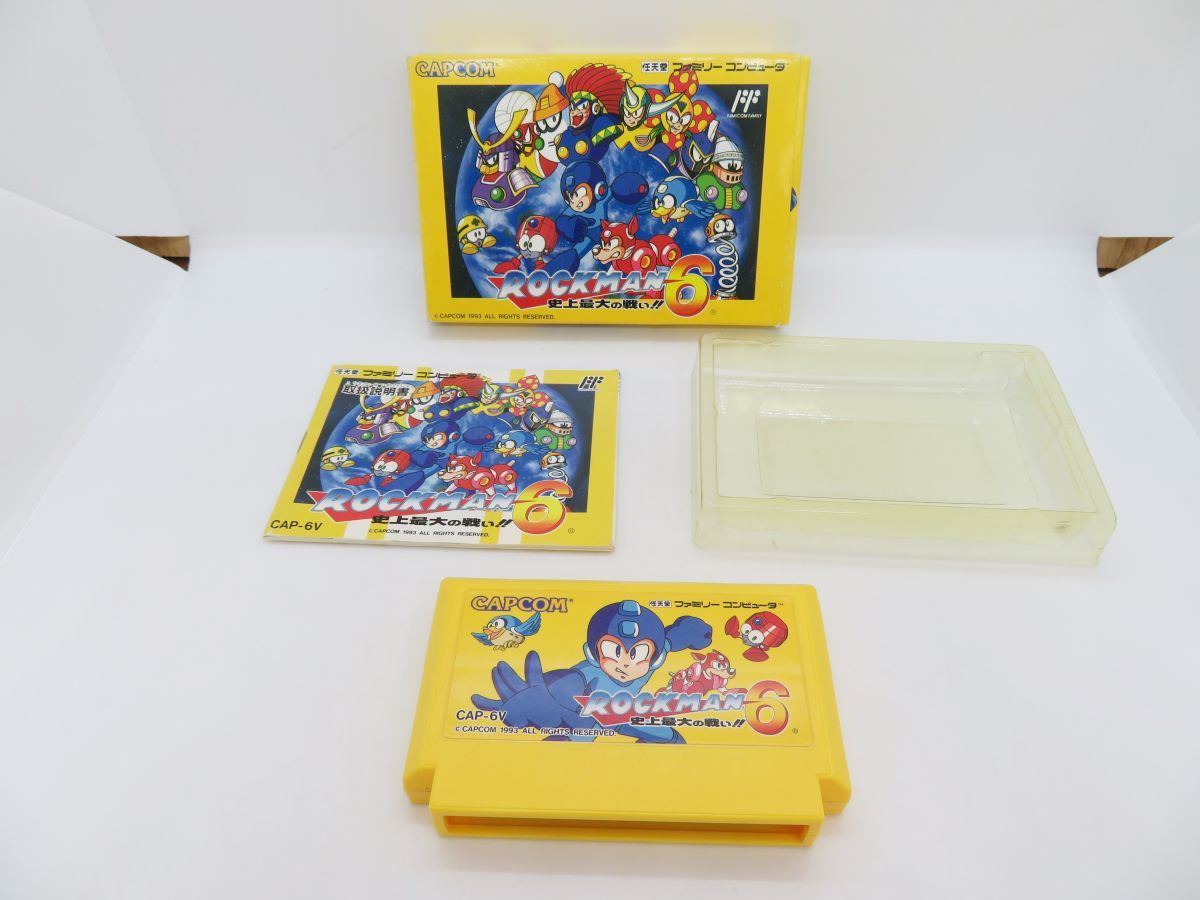 iw044 ファミコン用ソフト ロックマン6 箱・取扱説明書付き 起動確認