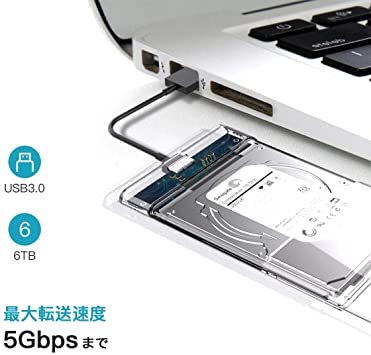 USB3.0 2.5インチ HDD/SSDケース USB3.0接続 SATA III 外付けハードディスク 5Gbps 高速デー_2