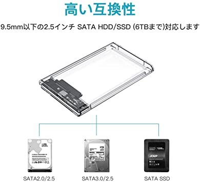 USB3.0 2.5インチ HDD/SSDケース USB3.0接続 SATA III 外付けハードディスク 5Gbps 高速デー_4