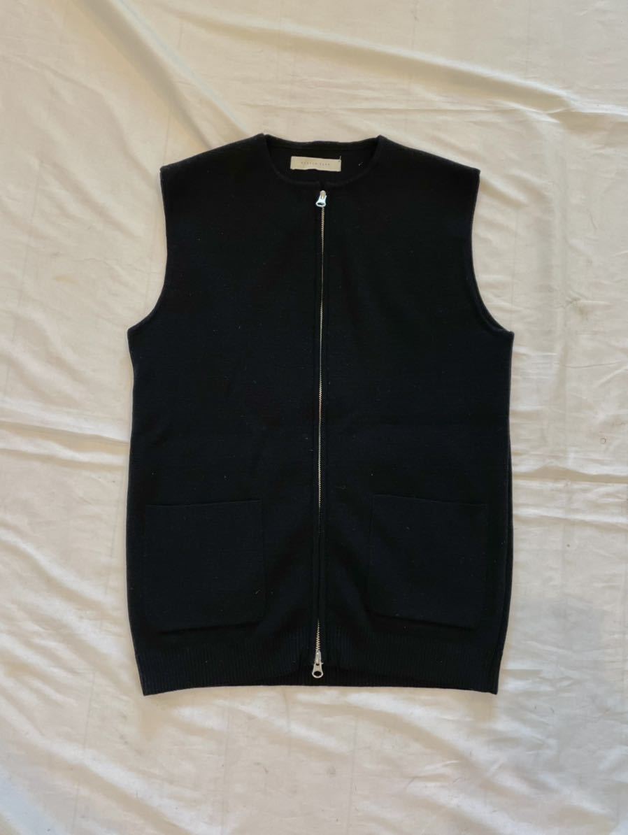 美品 Kestin hare ケイスティン エア men’s メンズ ウール ニット ジップアップ ベスト ブラック S Nigel Cabourn S.E.H KELLY FilMelange