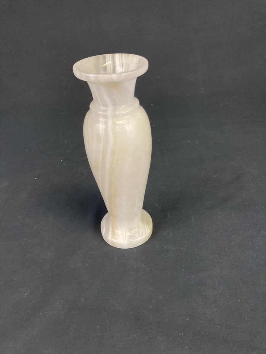A0968】花瓶 大理石? 約23cm 重さ1.3㎏ インテリア 置物 花器 オブジェ 