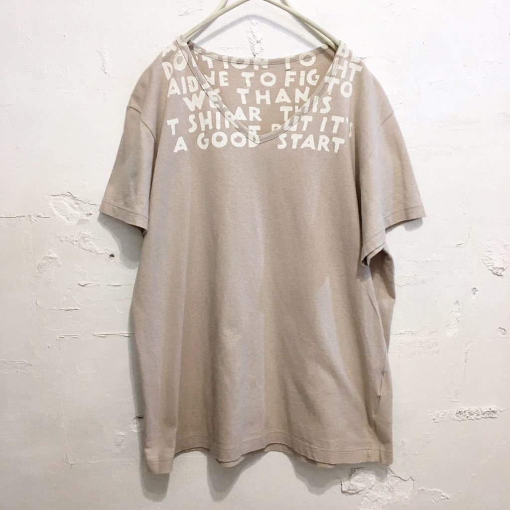 maison margiela エイズTシャツ マルジェラ サイズM ベージュ ホワイト 