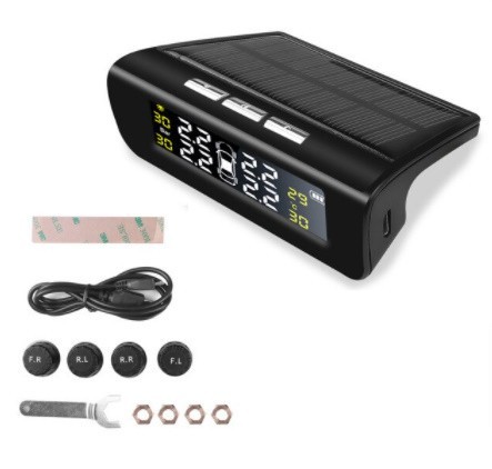 CK434:新しい タイヤ 空気圧 モニター システム ソーラー パワー USB TPMS カー トラック ゲージ 温度 警告 4つ 外部 センサー_6