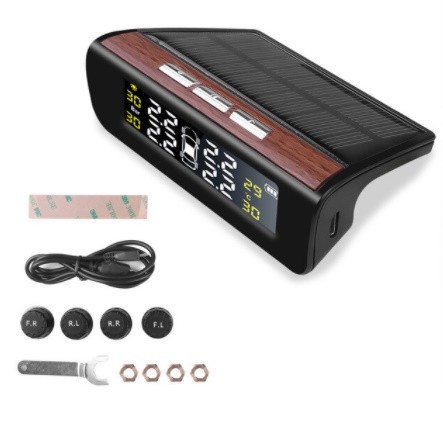 CK434:新しい タイヤ 空気圧 モニター システム ソーラー パワー USB TPMS カー トラック ゲージ 温度 警告 4つ 外部 センサー_7