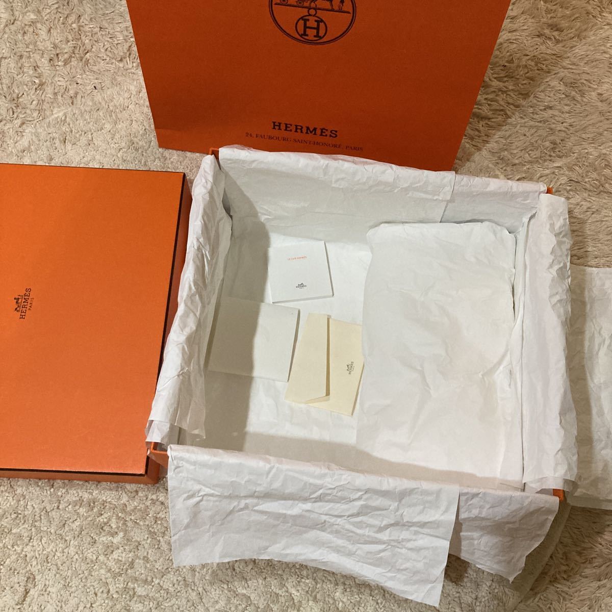 HERMES オレンジ ギフトボックス 保存袋 ボリード31 エルメス 空箱 079