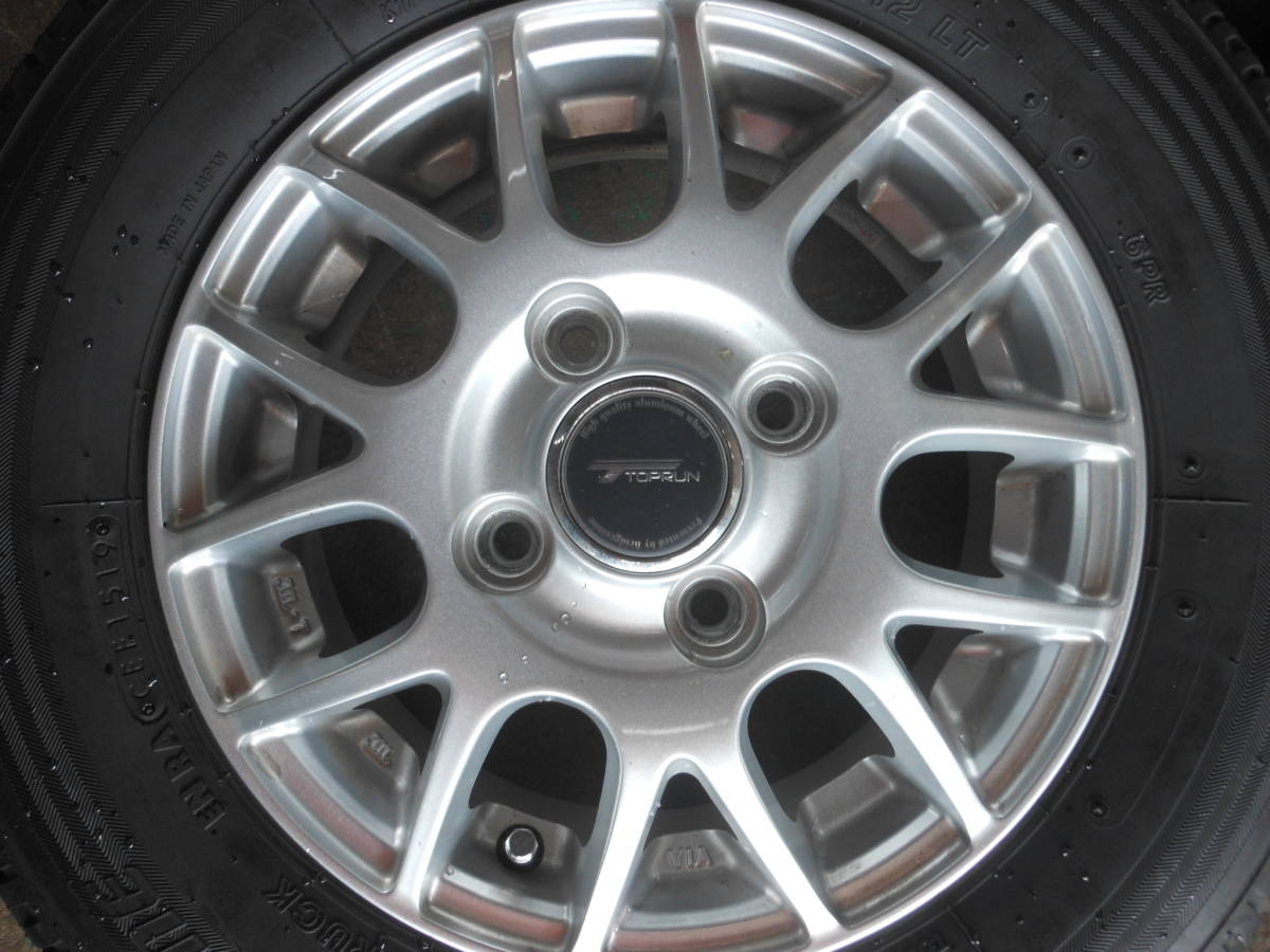 12インチ　アルミホイール　145R12　6P　ブリヂストンK305　トップランM7　4本　3.5J　PCD100　145-12