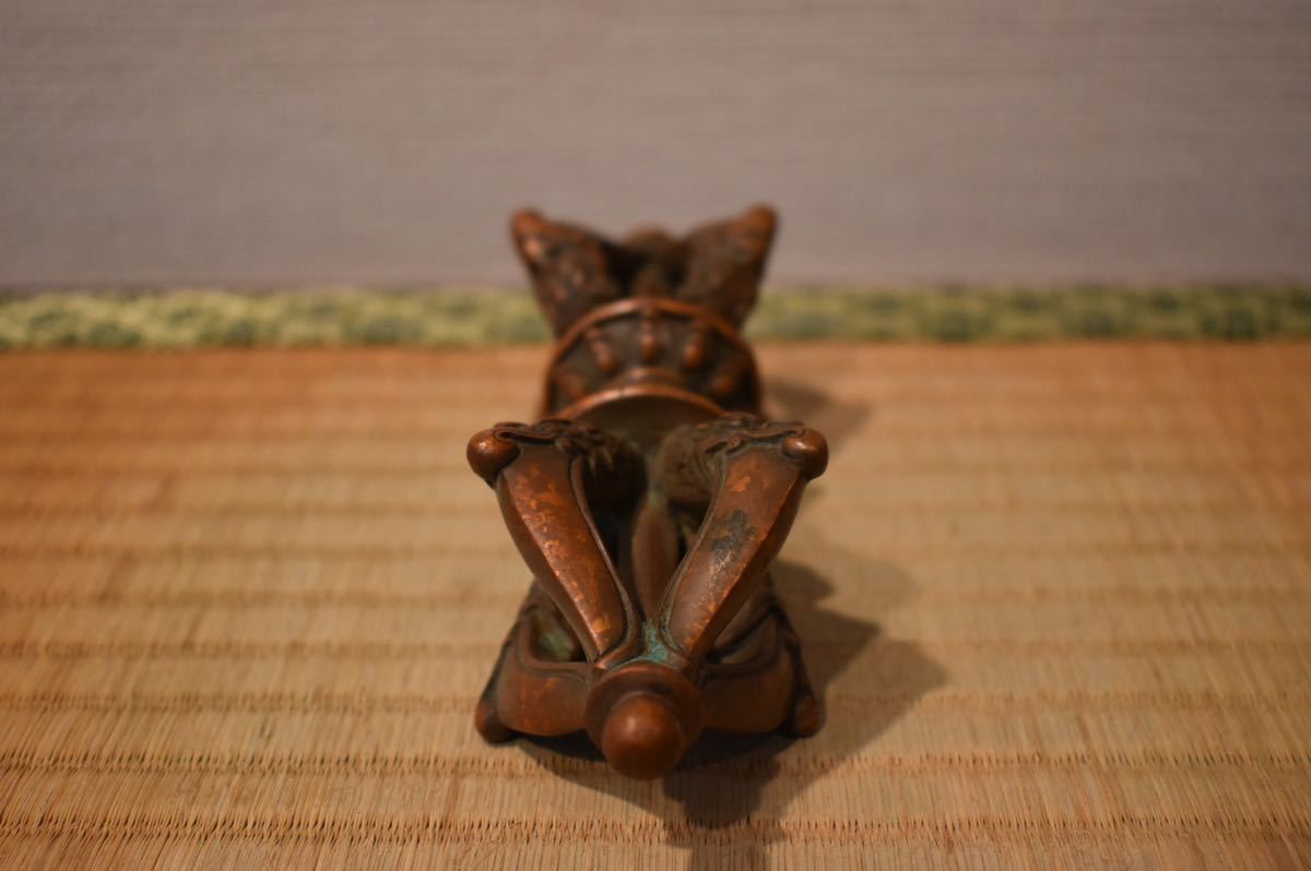 古銅経筒 時代物 骨董品 仏教美術 仏具 蓮華座 GEM846コレクター