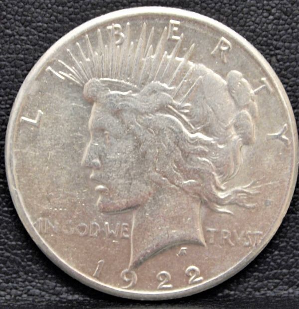 アメリカ銀貨/1922年銘 ピース・ダラー1ドル銀貨 約26.6g No.1 【公式