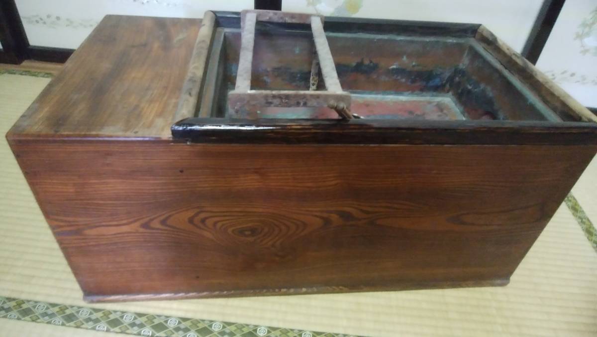 関東火鉢 囲炉裏 五徳・火箸・灰慣し付 検索）木製 茶道具 箪笥 座卓