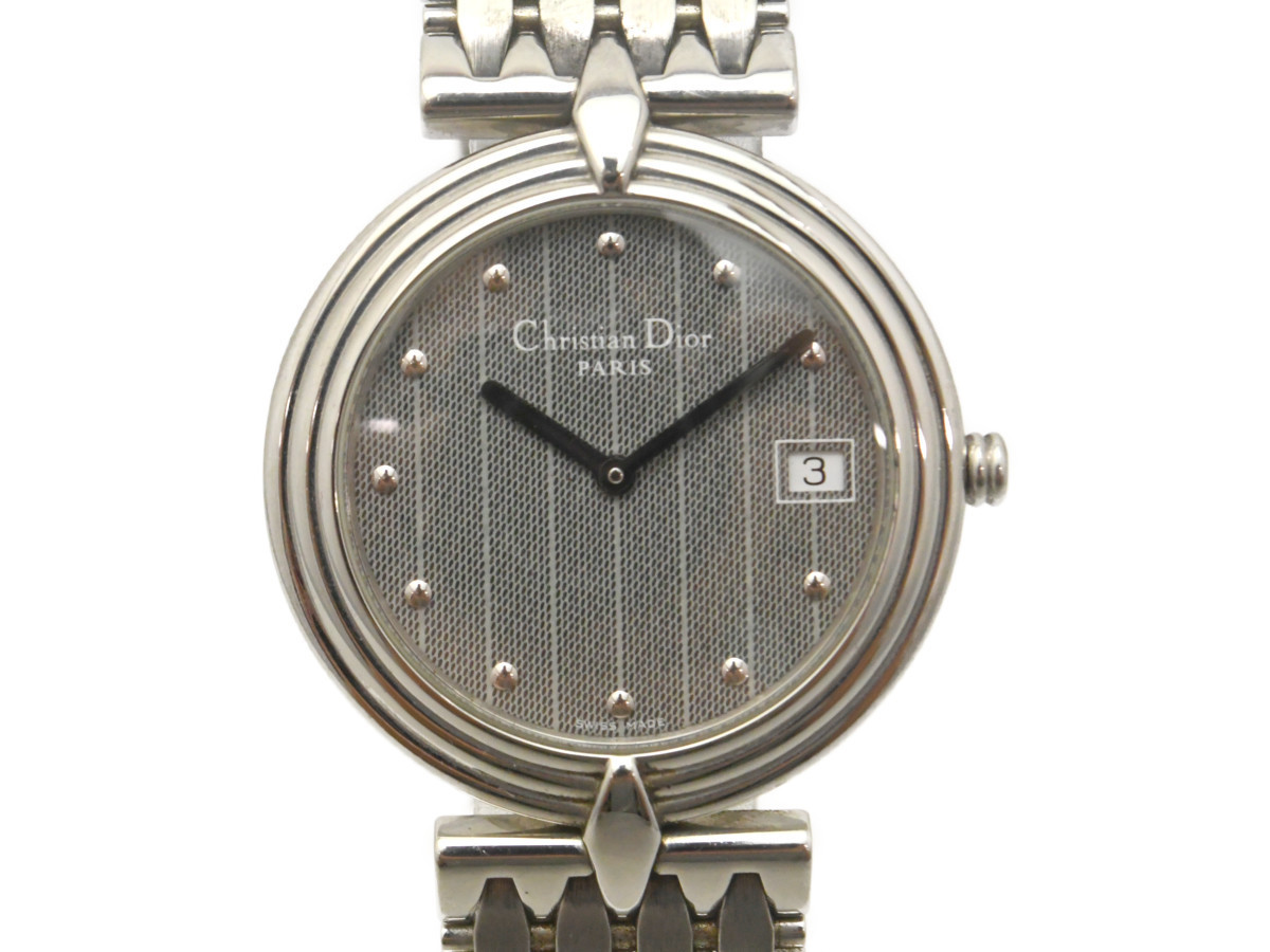レアモデル [美品] 動作OK【Dior】ディオール メンズ D69-100 グレー文字盤 ステンレス 動作OK クォーツ 中古美品 ディオール メンズ コレクション 2021-2022年 ウィンター JAPAN