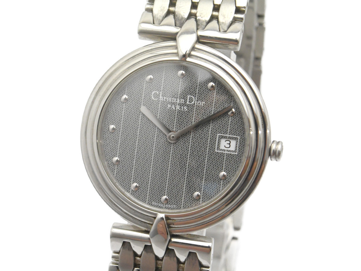レアモデル [美品] 動作OK【Dior】ディオール メンズ D69-100 グレー文字盤 ステンレス 動作OK クォーツ 中古美品 ディオール メンズ コレクション 2021-2022年 ウィンター JAPAN