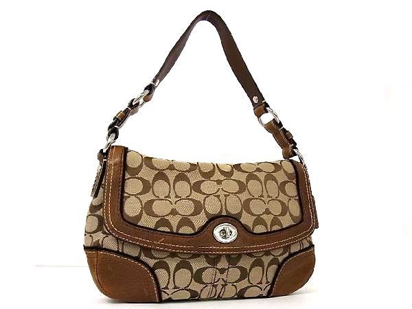 1円 □美品□ COACH コーチ 10984 シグネチャー キャンバス×レザー 
