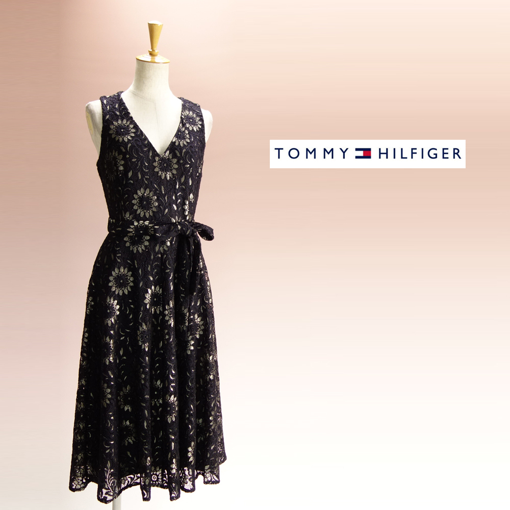 トミーヒルフィガー 12 17号 黒 ゴールド 花柄 刺繍レース Aライン ワンピース パーティドレス カクテルドレス 結婚式二次会凛43j2808 Xlサイズ以上 売買されたオークション情報 Yahooの商品情報をアーカイブ公開 オークファン Aucfan Com