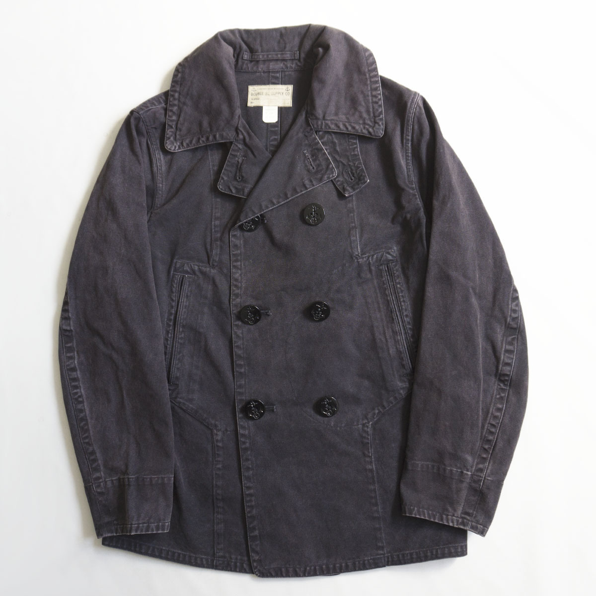 極美品】RRL 【MATTHEWS P-COAT】S 墨黒 キャンバス ピーコート 