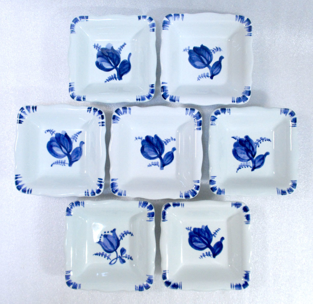 ☆ロイヤルコペンハーゲン スクエア 7.5×7.5cm 小皿 7枚セット☆S5462